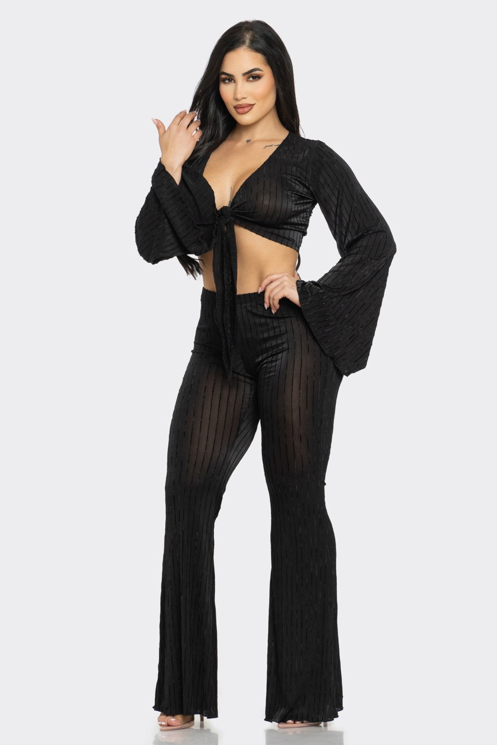 Black Long Sleeve Two Piece