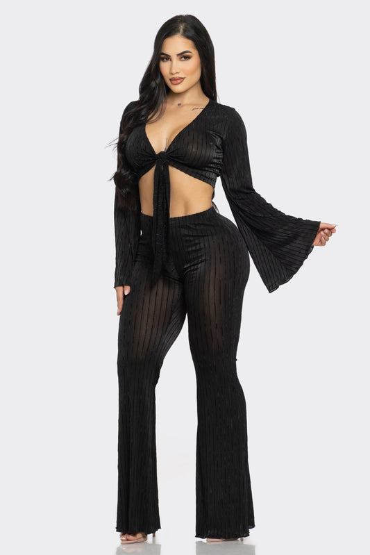 Black Long Sleeve Two Piece